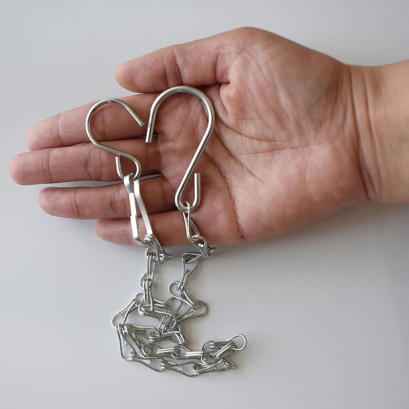 Sersberg Chain for Hanging Plants,21 Inch Silver Hanging Chain, Small Hanging Basket Chain Kits with Hooks for Bird Feeder Hanging Basket Extender Porch Wind Chime (Silver, 21 Inch-6PCS) - Image 4