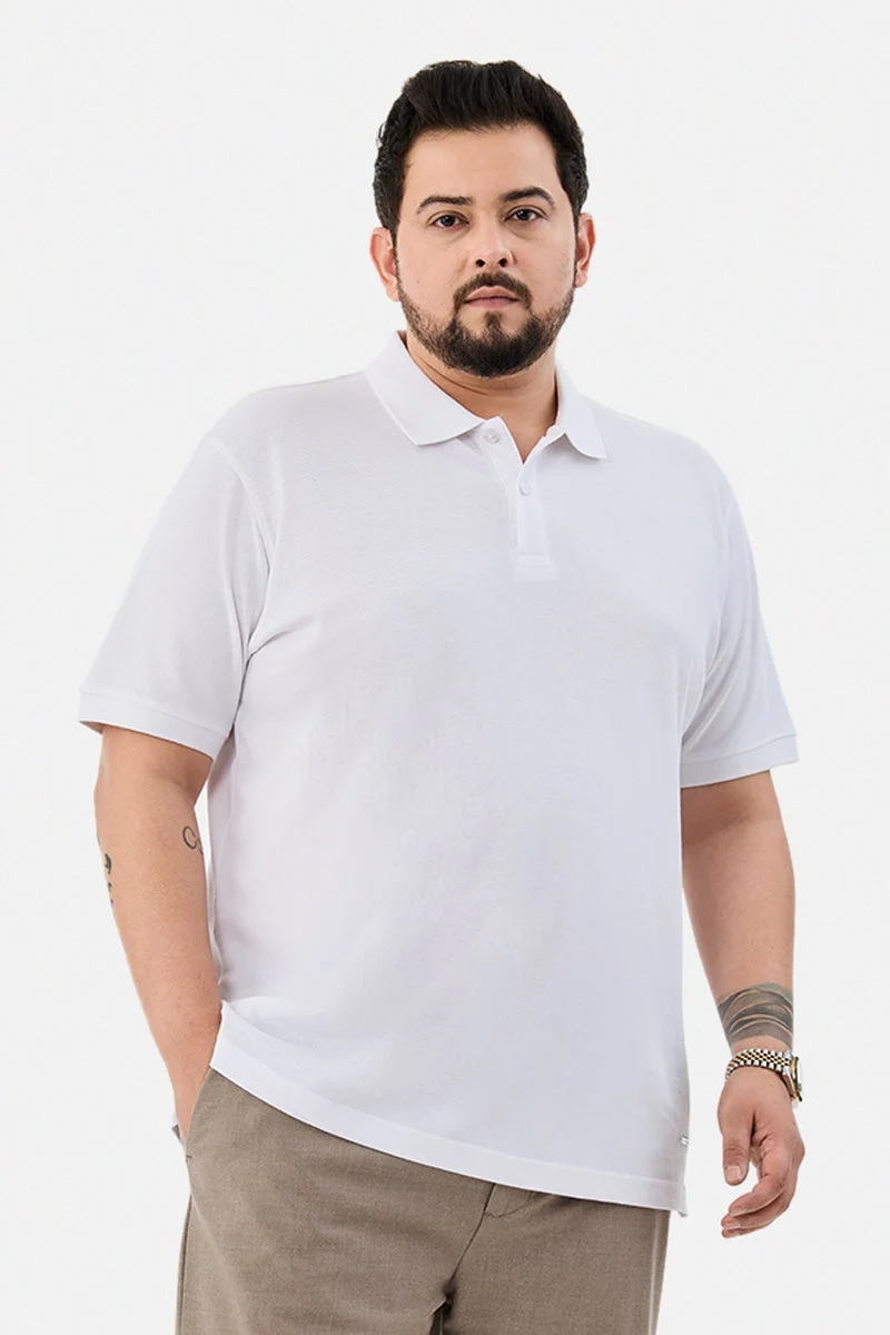 سنيتش 100% Cotton Plus Size Polo T-Shirt