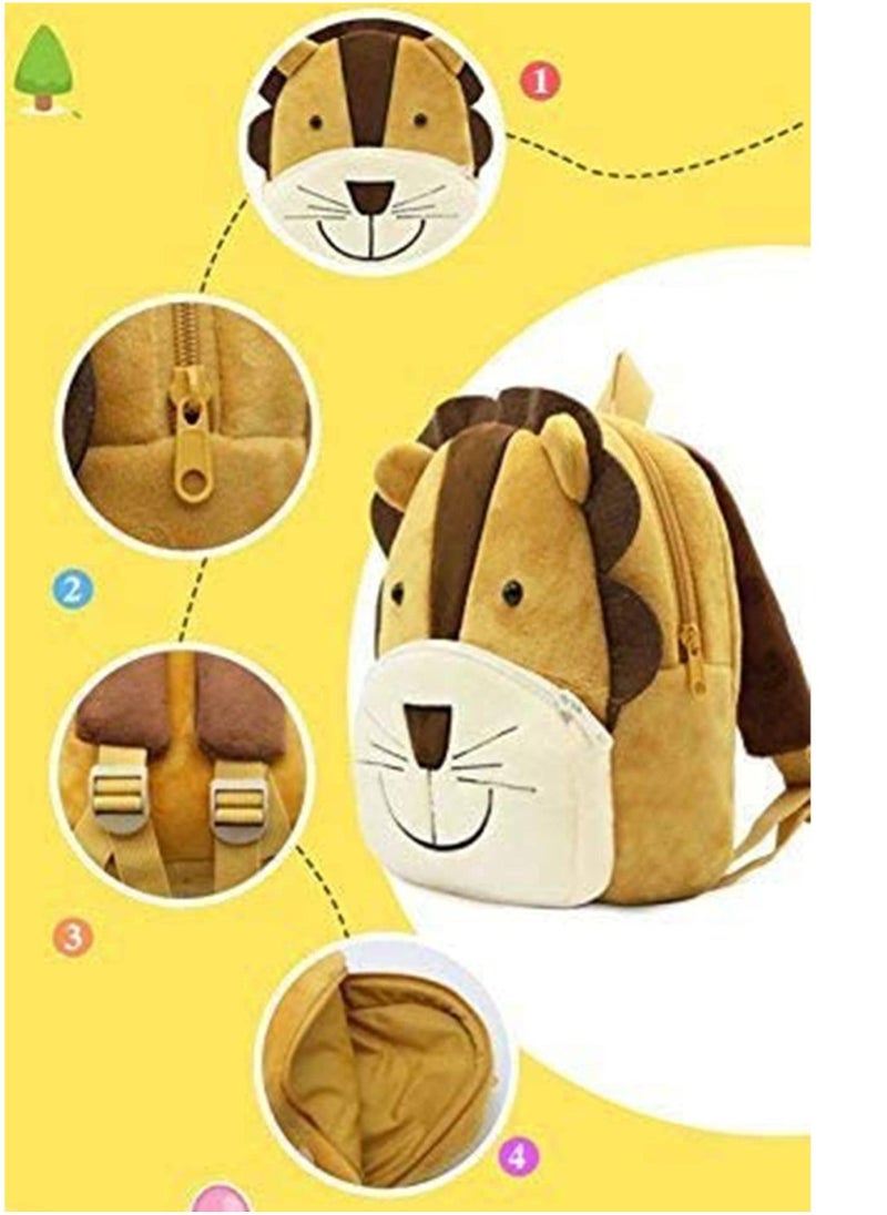 Kid Backpack, Toddler Backpack for Girls for Girls Boys, Cute Preschool Backpack, Cute Toddler Backpack Toddler Bag Plush Animal Cartoon Mini Travel Bag for Baby Girl Boy 2-6 Years(Lion) - Image 4