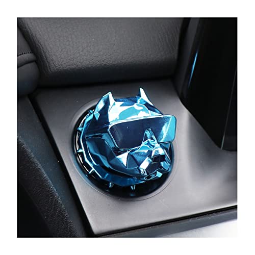 zipelo Car Push to Start Button Cover, Bully Dog Car One Button Start Stop Decorative Cover, Universal Vehicle Interior Engine Ignition Switch Protection Button Cover Sticker for Car SUV Truck (Blue) - Image 1