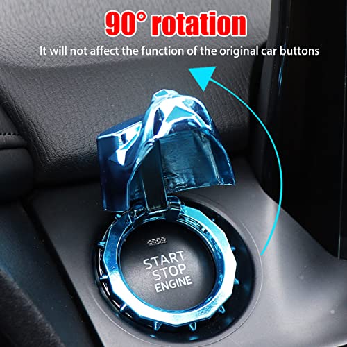 zipelo Car Push to Start Button Cover, Bully Dog Car One Button Start Stop Decorative Cover, Universal Vehicle Interior Engine Ignition Switch Protection Button Cover Sticker for Car SUV Truck (Blue) - Image 2