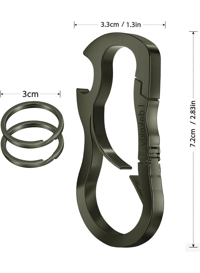 Idakekiy Idakey Full Stainless Steel Anti-lost KeyChain Carabiner Multi Function Home Tool with Bottle Opener for Home Larger Version (Dark Gray)  - Image 2