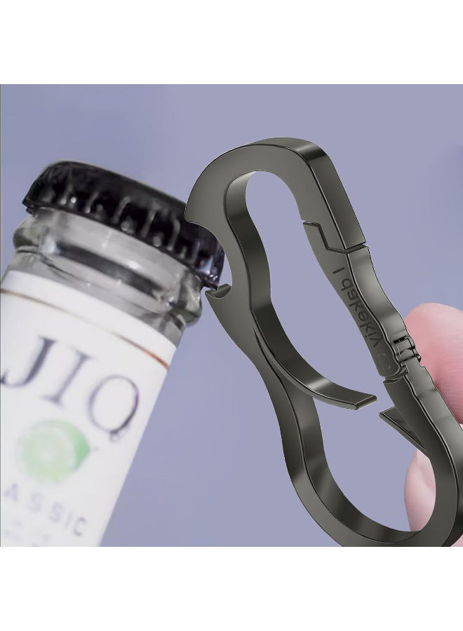 Idakekiy Idakey Full Stainless Steel Anti-lost KeyChain Carabiner Multi Function Home Tool with Bottle Opener for Home Larger Version (Dark Gray)  - Image 3