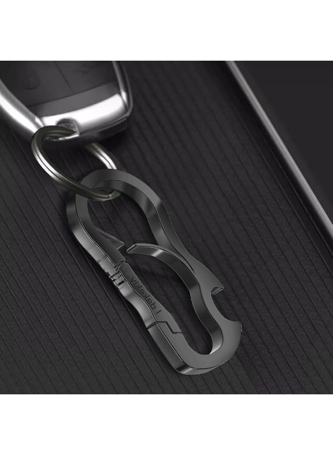 Idakekiy Idakey Full Stainless Steel Anti-lost KeyChain Carabiner Multi Function Home Tool with Bottle Opener for Home Larger Version (Dark Gray)  - Image 5