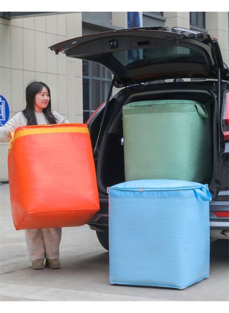 2 Pack Extra Large Moving Bags, Heavy Duty Storage Tote Packing Bags with Strong Zippers & Carrying Handles, Space Saving Oversized Storage Bag Organizer for Packing Moving and Traveling (2 Pack, Orange, 300L) - Image 4