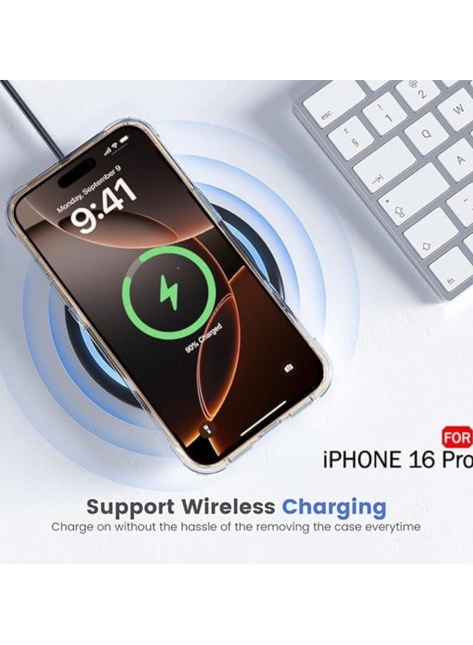 Compatible with iPhone 16 Pro Clear Phone Case, Ultra-Thin Anti-Fall Anti-Scratch Anti-Yellow Silicone Protective Cover, for Magsafe Charger, Transparent 6.3 inch Clear  - Image 4