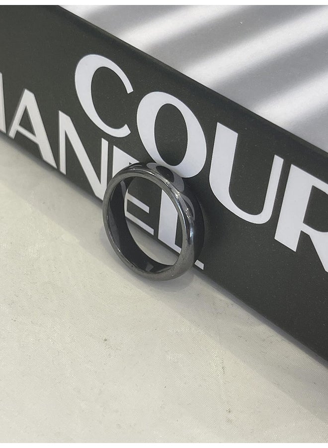 خاتم هواغاسيون الهيماتيت مناسب للنساء والرجال، خاتم مصنوع من حجر الهيماتيت والفحم لتخفيف التوتر، هدية مثالية للعائلة والأصدقاء والعشاق - Image 3