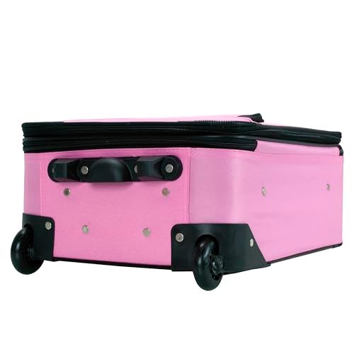 Rockland Fashion Softside Upright Luggage Set, Expandable, Pink, 2-Piece (14/19) - Image 3