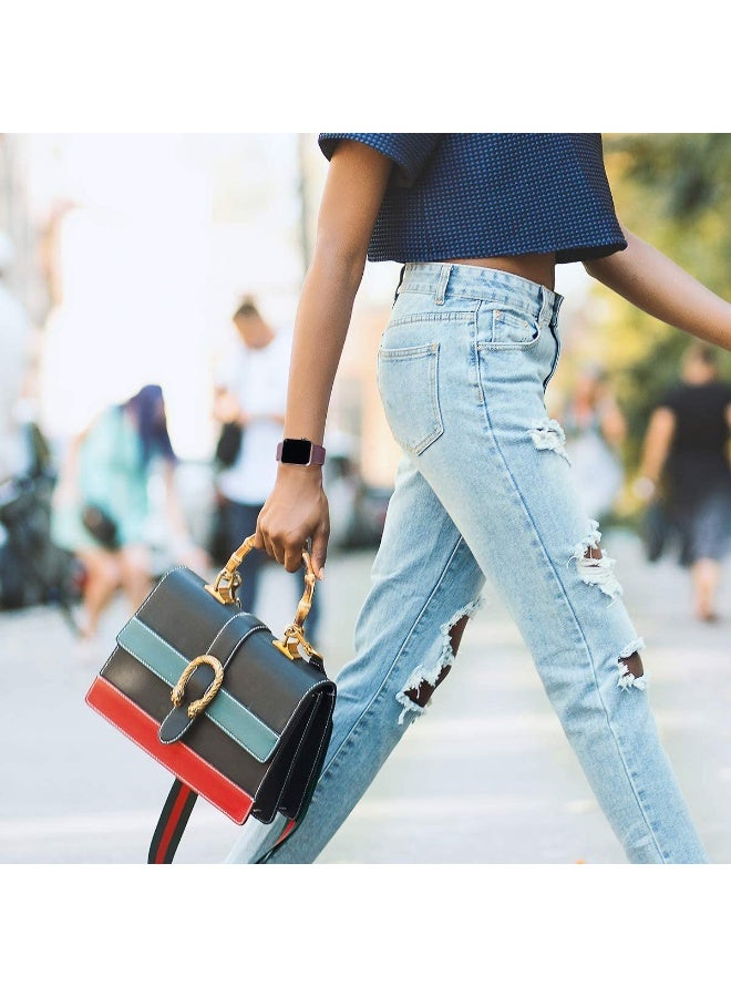 6 حزمة الرياضة السيليكون الماء الشريط، متوافق مع ساعة أبل الشريط 38mm 40mm 41mm  ، ناعم السيليكون الماء الشريط، متوافق مع Iwatch ساعة أبل سلسلة 10 9 8 7 6 5 4 3 2 1 (41/40/38mm) متعددة الألوان - Image 2