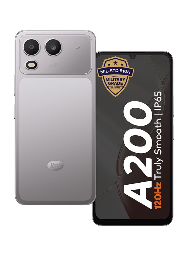 ITEL A200 Dual SIM Meteor titanium 3+5GB RAM 64 GB 4G - Middle East Version - Image 1