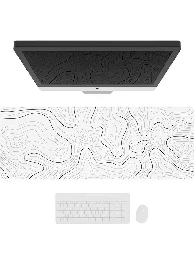 Arabest Extra Large Mouse Pad, Gaming Mouse Pad, Waterproof Extra Large Mousepad with Stitched Edges, Non-Slip Base Keyboard Pad for Gamer, Office & Home, 31.5 x 11.8in, White - Image 2