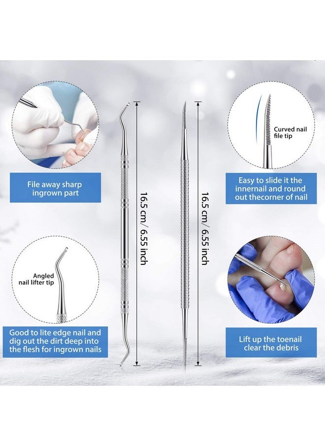 Mudder - 15 Pieces Ingrown Toenail Tools Stainless Steel Foot Nail Tools, Toenail File And Lifter, Nail Clipper, Cuticle Cutters, Cuticle Pusher And Manicure Pedicure Tools For Ingrown And Thick Nail (Red) - Image 1
