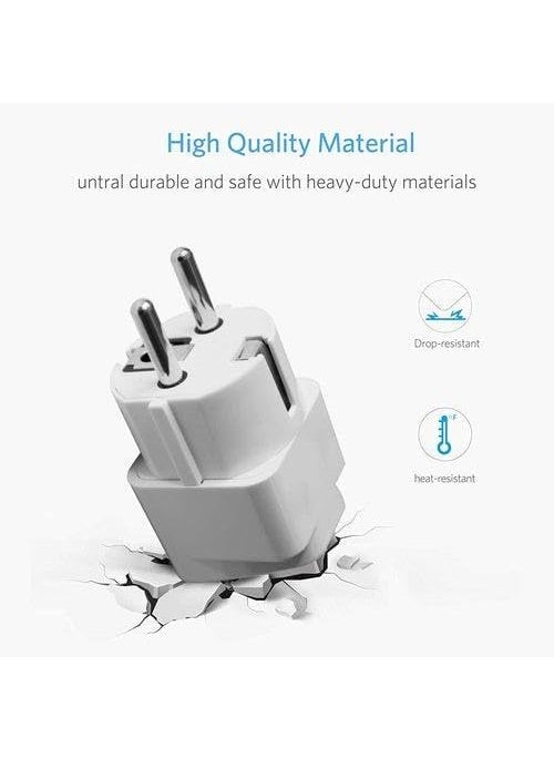 Generic Stackfine 250V Universal 2 Pin to 3 Pin Conversion Plug Type F for Au Us UK to EU Europe Plug Ac Power Travel Adapter  - Image 2