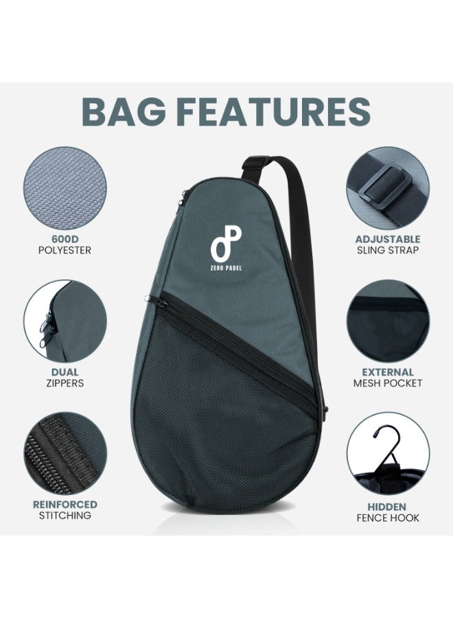 Zero Padel Racket Bag - Sling Backpack with Insulated Compartment and Mesh Pocket - Image 4