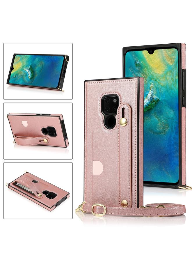 Zaboon Case For Huawei Mate 20 Wrist Strap PU+TPU Shockproof Protective Case with Crossbody Lanyard & Holder & Card Slot - Image 1