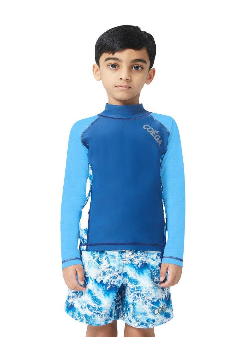 COEGA SUNWEAR COEGA Boys Kids Rashguard Long Sleeve - Navy Waves - Image 1