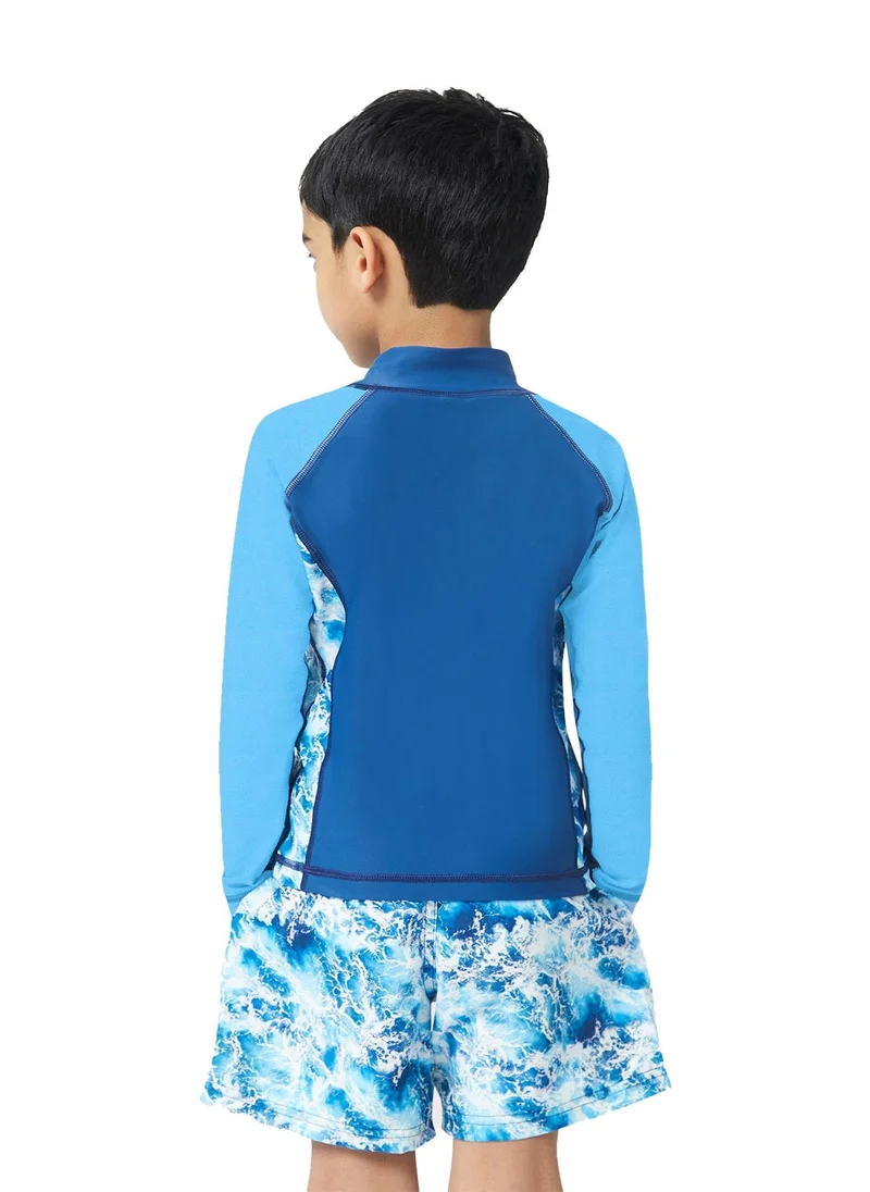 COEGA SUNWEAR COEGA Boys Kids Rashguard Long Sleeve - Navy Waves