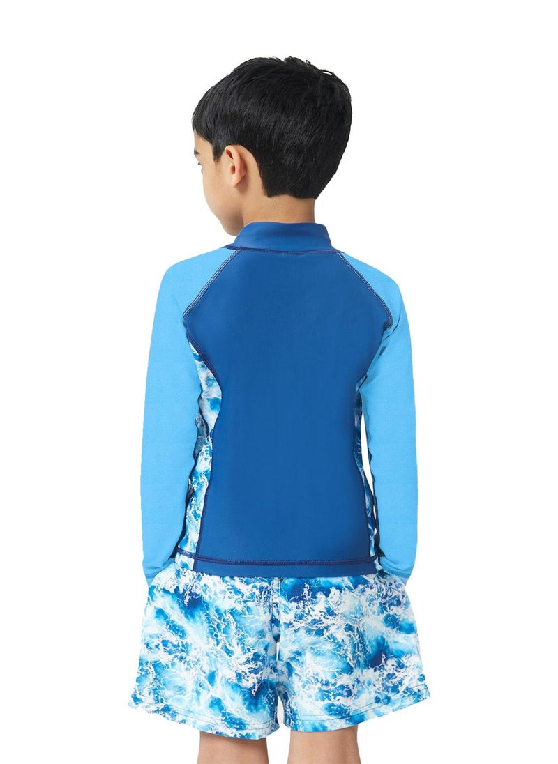 COEGA SUNWEAR COEGA Boys Kids Rashguard Long Sleeve - Navy Waves - Image 2