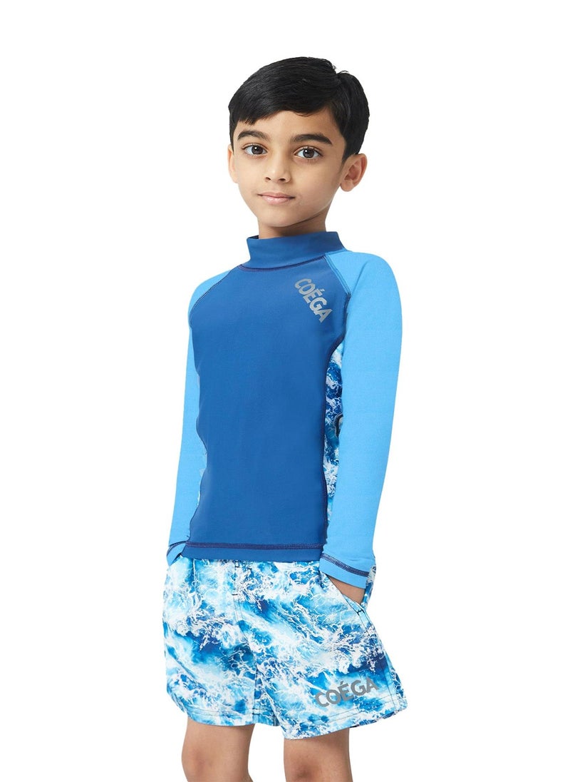 COEGA SUNWEAR COEGA Boys Kids Rashguard Long Sleeve - Navy Waves - Image 3