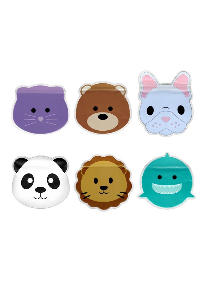 melii Pack Of 6 Reusable Snack Bags With Zip Closure, Animals Design  - Image 1