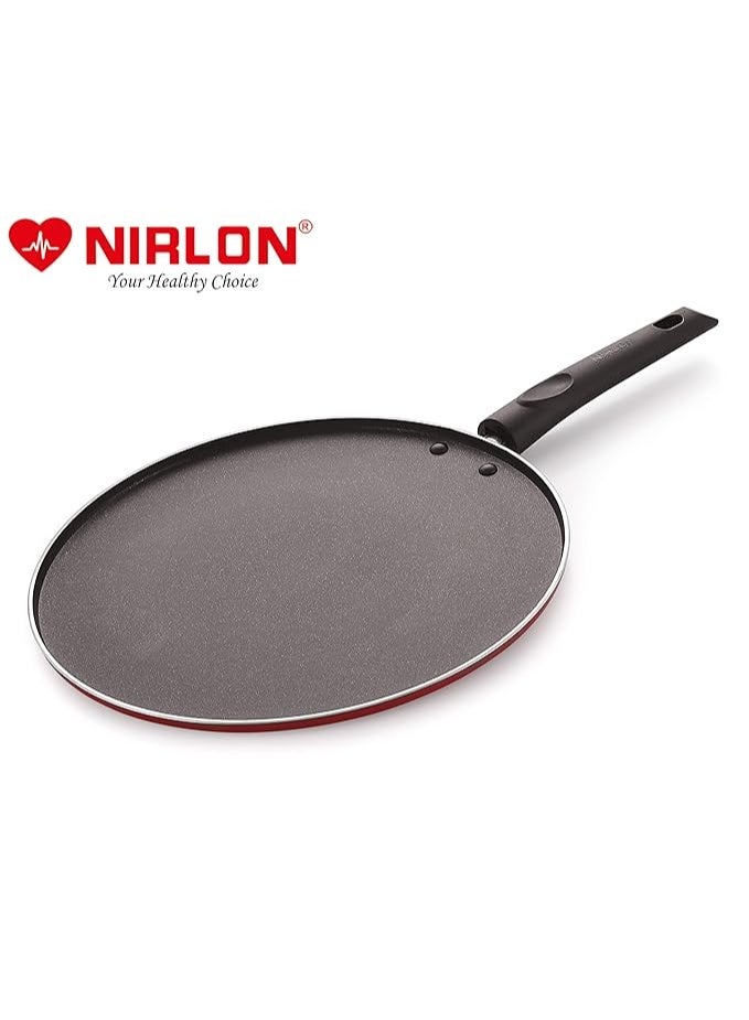 نيرلون مقلاة "نيرلون" (Nirlon) المصنوعة من الألومنيوم والمزودة بطبقة غير لاصقة ومقبض - مثالية لتحضير الدوسا والتشاباتي والروتي - متوافقة مع مواقد الغاز (مقاس 29 سم) - Image 3