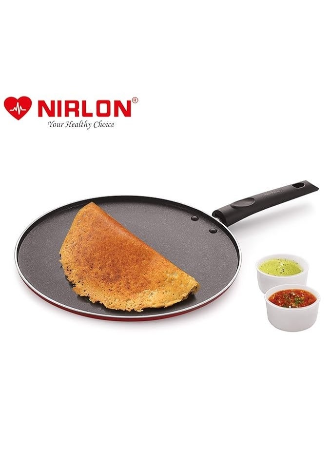 نيرلون مقلاة "نيرلون" (Nirlon) المصنوعة من الألومنيوم والمزودة بطبقة غير لاصقة ومقبض - مثالية لتحضير الدوسا والتشاباتي والروتي - متوافقة مع مواقد الغاز (مقاس 29 سم) - Image 4
