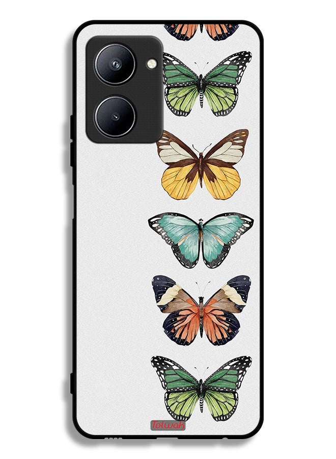 Tolwak Realme C33 Protective Case Cover Four Butterflies - Image 2