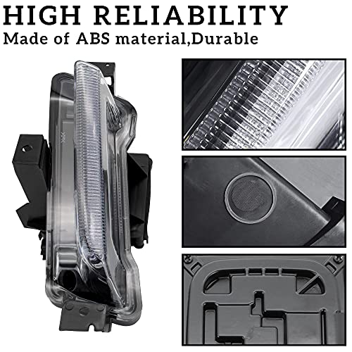 KEWISAUTO مصابيح الضباب LED DRL من KEWISAUTO لسيارة كامارو 16-22، مجموعة مصابيح التشغيل النهارية الأمامية بدون وظيفة إشارة الانعطاف لسيارة كامارو LT 2016 / LS RS LT ZL1 2017 2018 / ZL1 2019-2022 (2PCS) - Image 2