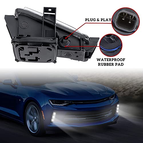 KEWISAUTO مصابيح الضباب LED DRL من KEWISAUTO لسيارة كامارو 16-22، مجموعة مصابيح التشغيل النهارية الأمامية بدون وظيفة إشارة الانعطاف لسيارة كامارو LT 2016 / LS RS LT ZL1 2017 2018 / ZL1 2019-2022 (2PCS) - Image 3