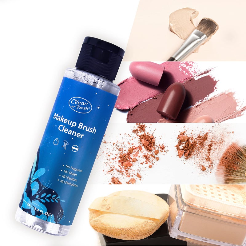 Clean-n-Fresh Makeup Brush Cleaner Set For Brushes, Sponge and Puff 6.8 Fl Oz,Deep Cleaning Washing Cleanser Shampoo With a Cleaning Mat - Image 2