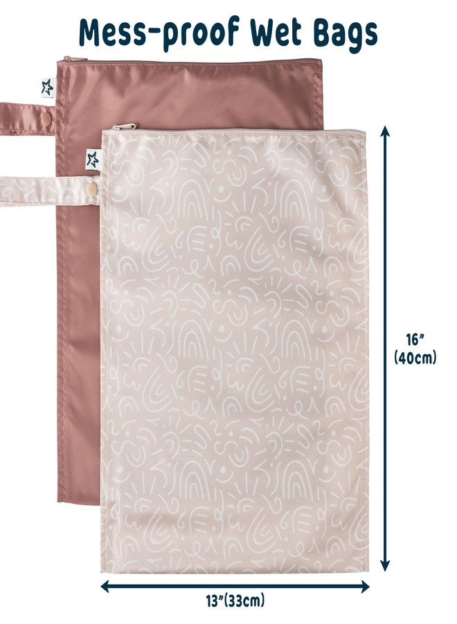 Tiny Twinkle - Travel Accessory with Handle for Baby and Girl, Packing Organizer, Zen Garden Taupe, 2 Pack Wet Bags, Loop handle - Image 4