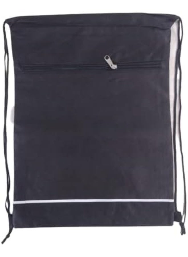 حقائب رباط أشرطة مع جيوب كبيرة وجيب بسحاب الرياضة مدرسية اللسفر للصالة الرياضية حقيبة الظهر خفيفة الوزن للرجال النساء (أسود في أبيض) - Image 1