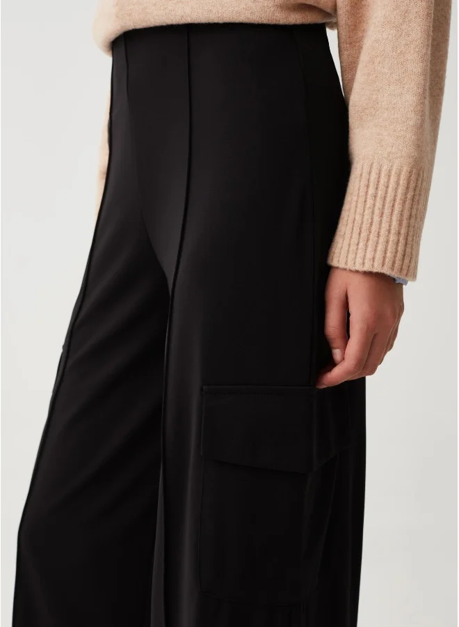 او في اس Wide-leg trousers with raised stitching