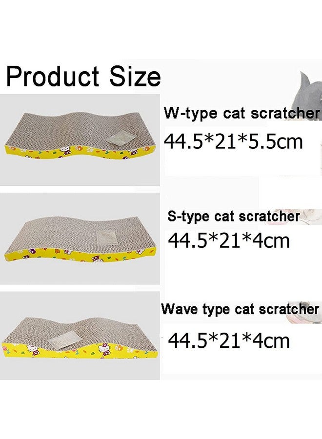 بتس إمباير لوح خدش القطط، 3 أشكال مختلفة من لوح الخدش، من الورق المقوى المموج القابل لإعادة التدوير، مقاوم للخدش، مع أريكة ترفيهية للعب القطط من عشبة النعناع البري - Image 2