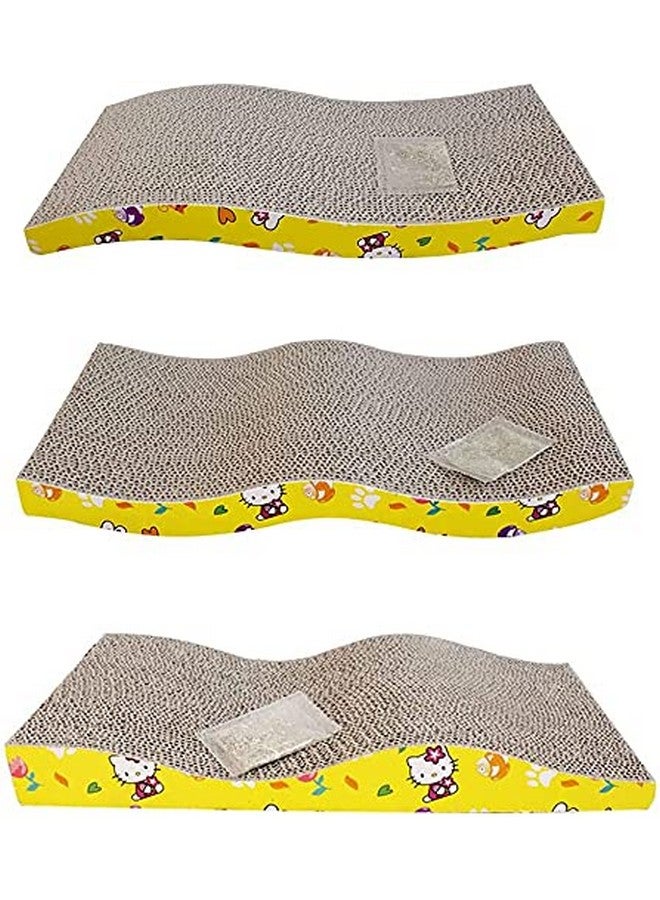 بتس إمباير لوح خدش القطط، 3 أشكال مختلفة من لوح الخدش، من الورق المقوى المموج القابل لإعادة التدوير، مقاوم للخدش، مع أريكة ترفيهية للعب القطط من عشبة النعناع البري - Image 1