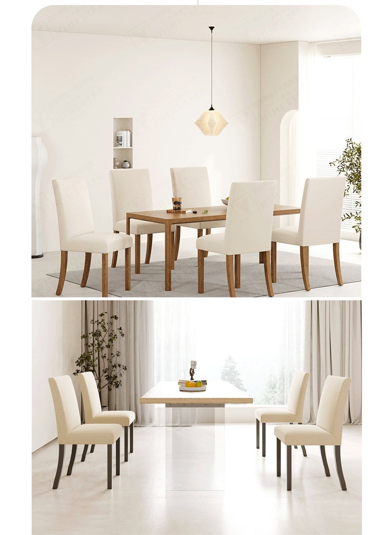 BestBuy 4 Pack Elastic Jacquard Chair Covers, Super Fit and Detachable, Washable Kitchen Universal Chair Covers, Suitable forHome, Restaurants, Hotels, and Ceremonies (beige diamond shaped) Universal Size Suitable for Most Common Dining Chairs - Image 2