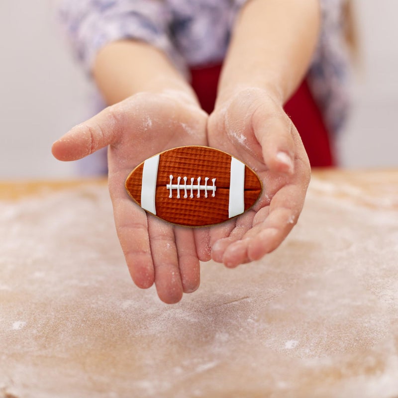 FUSOTO 6PCS Football Cookie Cutters Set, 3 Inches Cookie Cutter Football Shapes for Baking-Football, Jersey, Whistle, Helmet, Beer Mug, Ball Park Cookie Cutters for Homemaking - Image 4