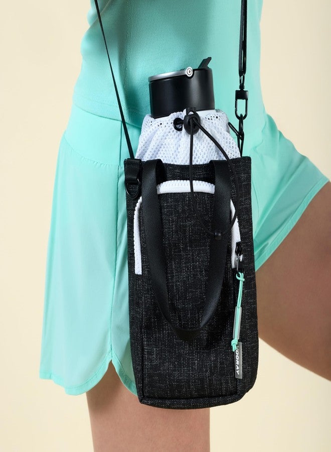 فوراي حامل زجاجة ماء Vooray Hydration Sling مع حزام - حقيبة كروس بودي سعة 4 لترات مع جيب أمامي بسحاب للهاتف، وحزام كتف قابل للفصل ومقابض حمل، وإغلاق قابل للتعديل - جرافيت - Image 2