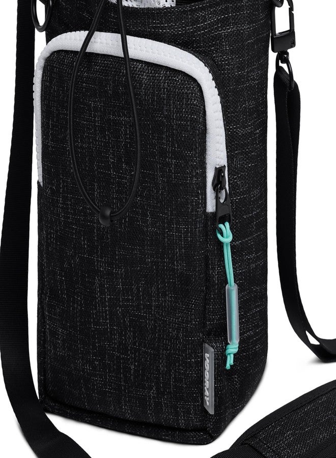 فوراي حامل زجاجة ماء Vooray Hydration Sling مع حزام - حقيبة كروس بودي سعة 4 لترات مع جيب أمامي بسحاب للهاتف، وحزام كتف قابل للفصل ومقابض حمل، وإغلاق قابل للتعديل - جرافيت - Image 5