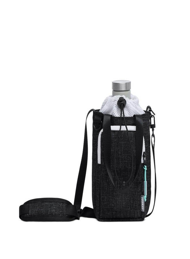 فوراي حامل زجاجة ماء Vooray Hydration Sling مع حزام - حقيبة كروس بودي سعة 4 لترات مع جيب أمامي بسحاب للهاتف، وحزام كتف قابل للفصل ومقابض حمل، وإغلاق قابل للتعديل - جرافيت - Image 3