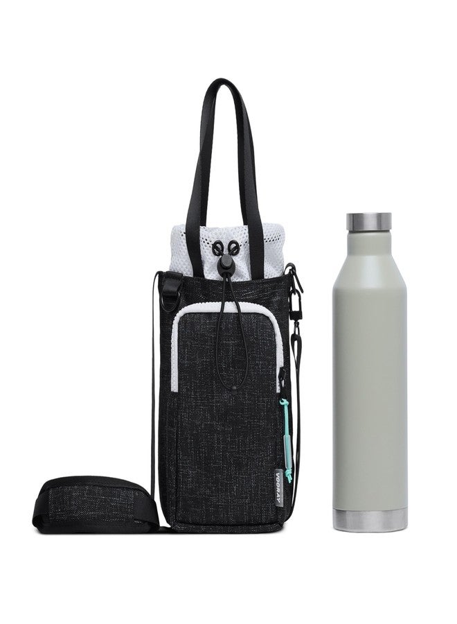 فوراي حامل زجاجة ماء Vooray Hydration Sling مع حزام - حقيبة كروس بودي سعة 4 لترات مع جيب أمامي بسحاب للهاتف، وحزام كتف قابل للفصل ومقابض حمل، وإغلاق قابل للتعديل - جرافيت - Image 4