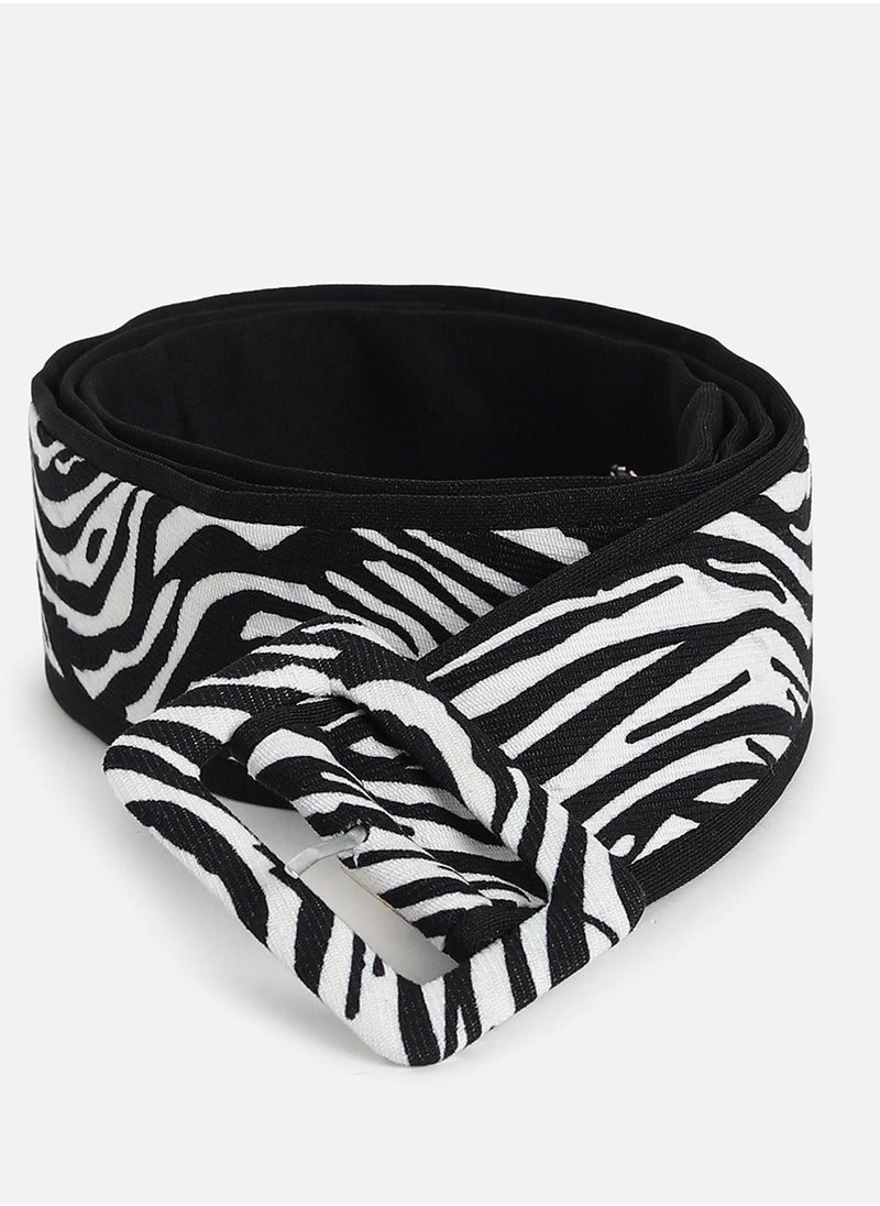 Haute Sauce Black & White Printed Waist Belt  - Image 5