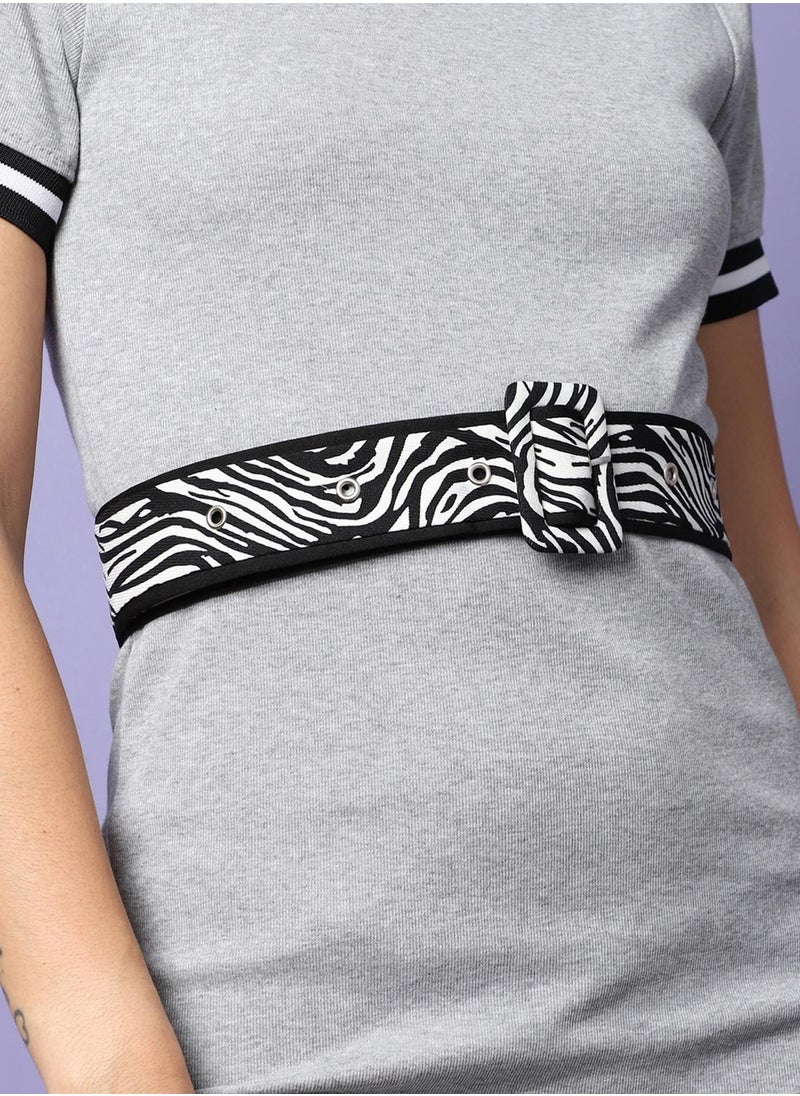 Haute Sauce Black & White Printed Waist Belt  - Image 4