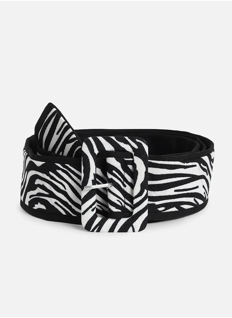 صوص هاوت Black & White Printed Waist Belt