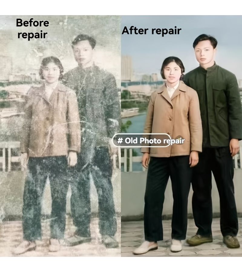High Definition Old Photo Restoration And Coloring By Ordinary Repair 6 Inch 1 Pcs For Deceased Relatives Family Memory Gift - Image 4