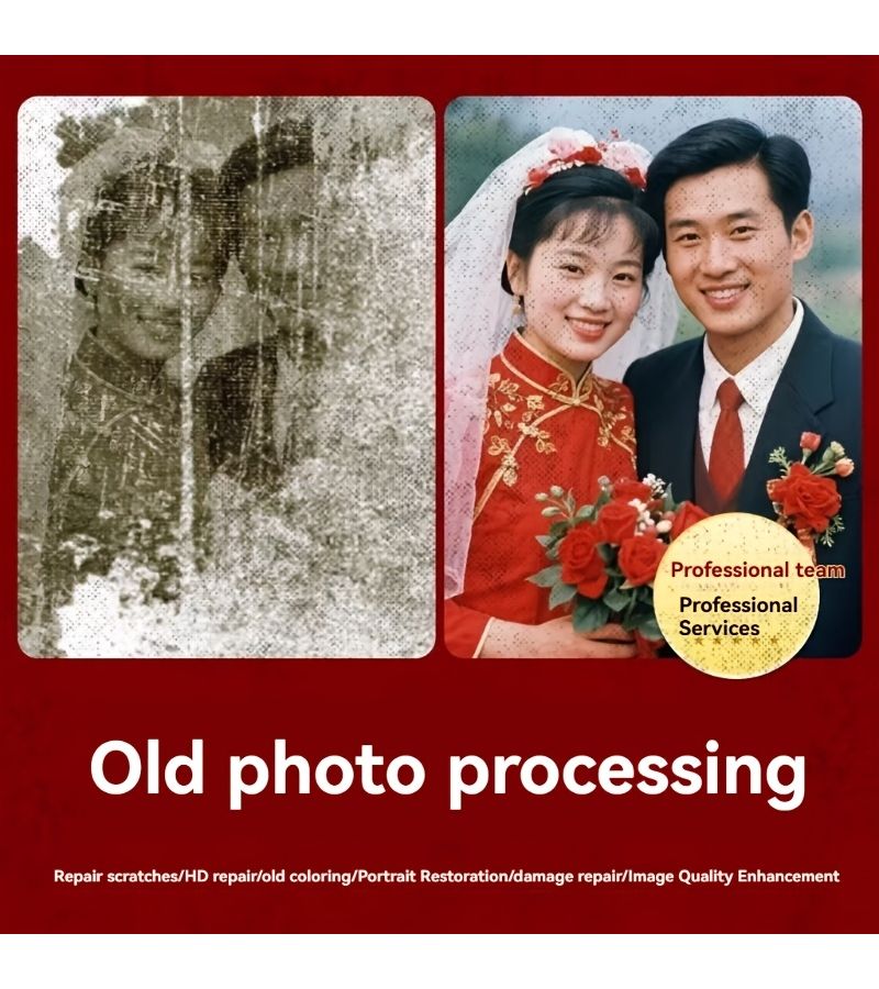 High Definition Old Photo Restoration And Coloring By Ordinary Repair 6 Inch 1 Pcs For Deceased Relatives Family Memory Gift - Image 1