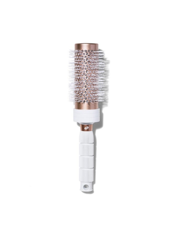T3 - Volume Round Hair Brush Ceramiccoated Barrel Vented Round Brush For Blow Drying Heat Resistant Bristles, White/Rose Gold - Image 1