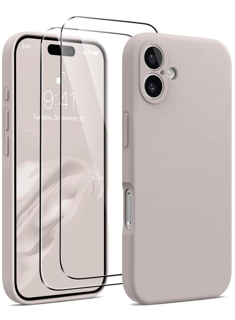 ELTRAZONE Compatible with iPhone 16 Plus Case, Silicone Upgraded [Camera Protection] Phone Case [Compatible with MagSafe], Anti-Scratch Microfiber Lining with 2 Screen Protectors – Titanium - Image 1