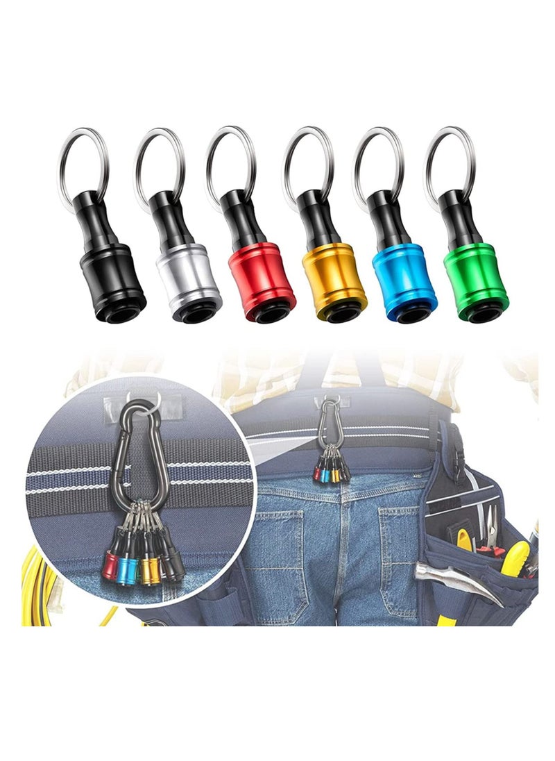 SYOSI - Drill Bit Holder, 1/4 Inch Hex Shank Keychain Extension Bar, Aluminum Alloy Magnetic Pivot Screwdriver Bits Holder, Set for Most Electric, Hand-held Screwdrivers and Drill Bits (12 Pieces) - Image 1
