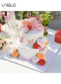 Unique 13Pcs Butterfly Themed Cake Toppers, 3D Butterfly Cakes, Double Color Butterfly Cake Toppers - Suitable for Girls Ladies Happy Birthday Cake Decorations Party Decorations  - Image 4